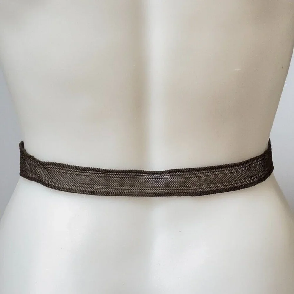 LIMITED Vintage Brown Brushed Metal Mesh Adjustable Belt Women's Size Large - Picture 3 of 7